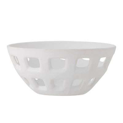 Bowls - Foligno Deco Bowl, White, Stoneware - BLOOMINGVILLE MULTIBRAND HOUSE