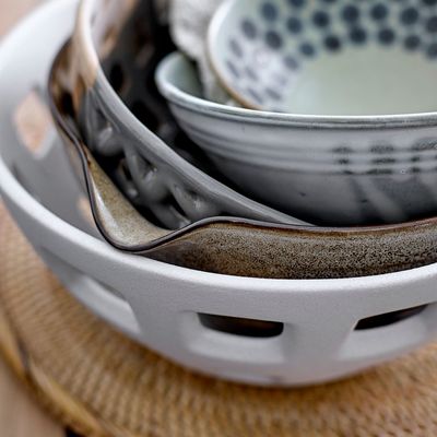 Bowls - Foligno Deco Bowl, White, Stoneware  - BLOOMINGVILLE MULTIBRAND HOUSE