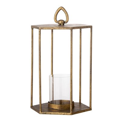 Outdoor table lamps - Vanea Lantern w/Glass, Brass, Metal  - CREATIVE COLLECTION
