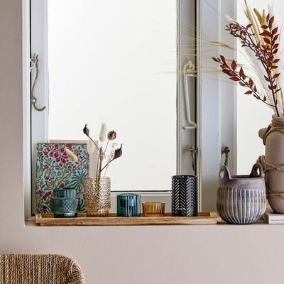 Bougeoirs et photophores  - Sanga Plateau avec photophore, Blue, Verre Set of 6 - BLOOMINGVILLE MULTIBRAND HOUSE