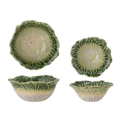Bowls - Savanna Bowl, Green, Stoneware Set of 2 - BLOOMINGVILLE MULTIBRAND HOUSE