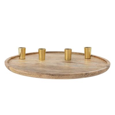 Candlesticks and candle holders - Kanga Advent Candle Holder, Nature, Mango  - BLOOMINGVILLE MULTIBRAND HOUSE