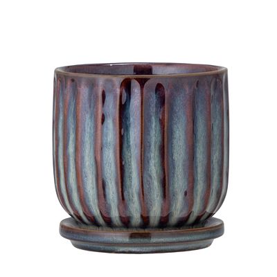 Pots de fleurs - Drago Pot de fleurs pour support, Blue, Grès - CREATIVE COLLECTION