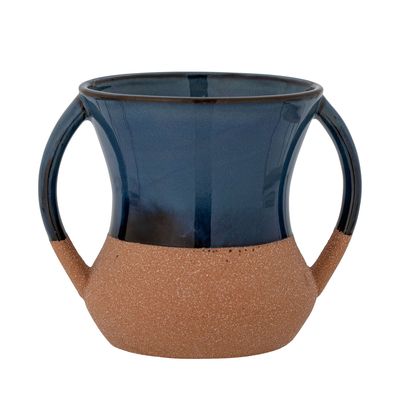 Vases - Devi Vase, Blue, Stoneware - CREATIVE COLLECTION