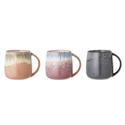 Tasses et mugs - Cloe Mug, Blue, Grès Set of 3 - CREATIVE COLLECTION