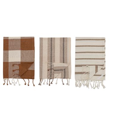 Brosserie - Papaya Serviette de cuisine, Marron, Coton Set of 3 - CREATIVE COLLECTION