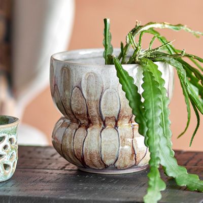 Pots de fleurs - Maina Pot de fleurs, Marron, Grès  - CREATIVE COLLECTION