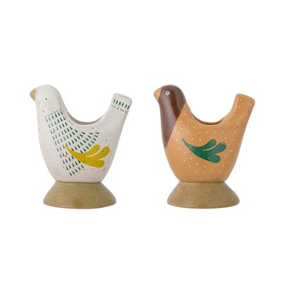Bougeoirs et photophores  - Reem Bougeoir, Marron, Grès Set of 2 - BLOOMINGVILLE MULTIBRAND HOUSE