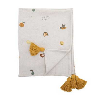 Throw blankets - Agnes Throw, Nature, Recycled Cotton  - BLOOMINGVILLE MINI