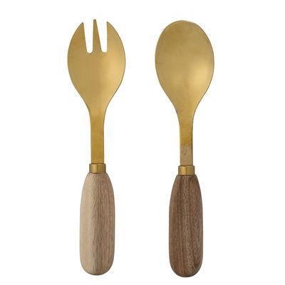 Couverts & ustensiles de cuisine - Thina Couverts à salade, Or, Acacia Set of 2 - CREATIVE COLLECTION