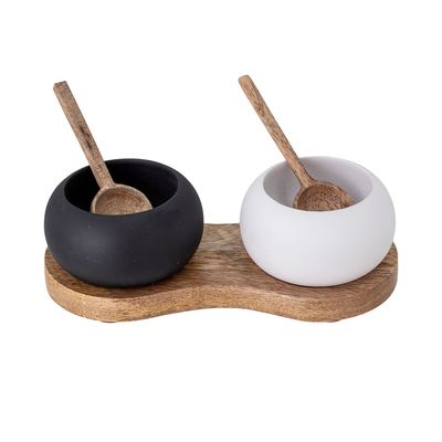 Kitchen utensils - Fig Salt & Pepper Jar, Black, Mango Set - CREATIVE COLLECTION
