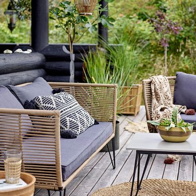 Cushions - Gutte Cushion, Black, Recycled Cotton  - BLOOMINGVILLE MULTIBRAND HOUSE