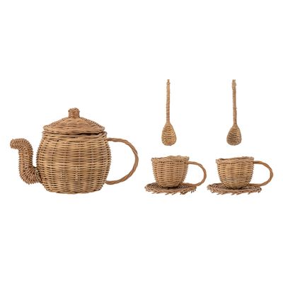 Jouets enfants - Mikkeline Set de jeu, cuisine, Marron, Rotin Set of 5 - BLOOMINGVILLE MINI