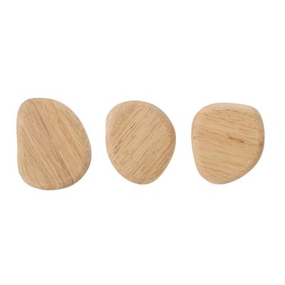 Accessoires à fixer - Conor Crochet, Nature, Bois d'hévéa Set of 3 - BLOOMINGVILLE MULTIBRAND HOUSE