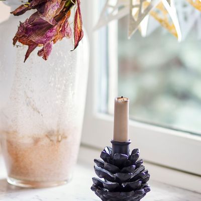 Candlesticks and candle holders - Fernie Candle Holder, Black, Metal  - BLOOMINGVILLE MULTIBRAND HOUSE