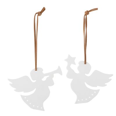 Guirlandes et boules de Noël - Lisia Bibelot, Blanc, Grès Set of 2 - BLOOMINGVILLE MULTIBRAND HOUSE