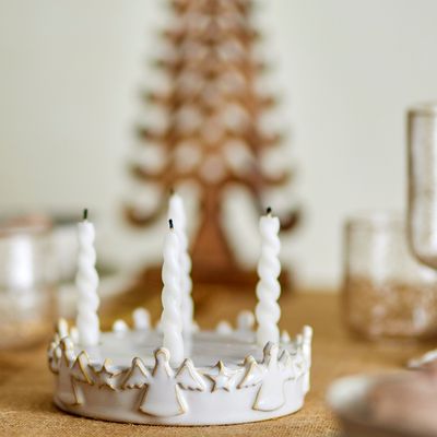 Bougeoirs et photophores  - Starry Bougeoir, Blanc, Grès  - BLOOMINGVILLE MULTIBRAND HOUSE