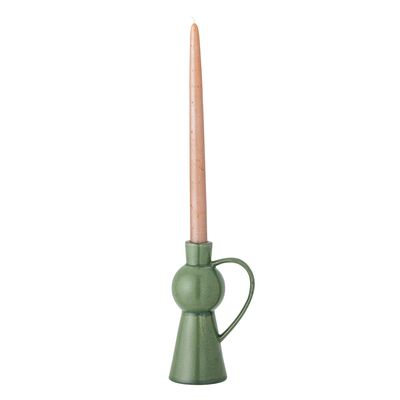 Candlesticks and candle holders - Fija Candle Holder, Green, Stoneware  - BLOOMINGVILLE
