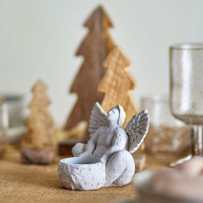 Bougeoirs et photophores  - Hadassa Photophore, Blanc, Polyrésine  - BLOOMINGVILLE MULTIBRAND HOUSE