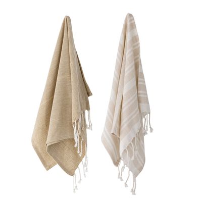 Brushes - Viche Kitchen Towel, Nature, Cotton Set of 2 - CREATIVE COLLECTION