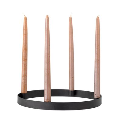 Candlesticks and candle holders - Kwelu Advent Candle Holder, Black, Metal  - BLOOMINGVILLE