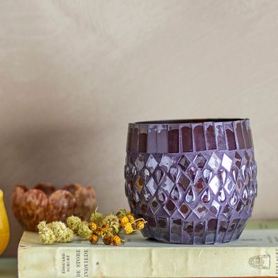 Candlesticks and candle holders - Evaline Votive, Brown, Recycled Glass  - CREATIVE COLLECTION