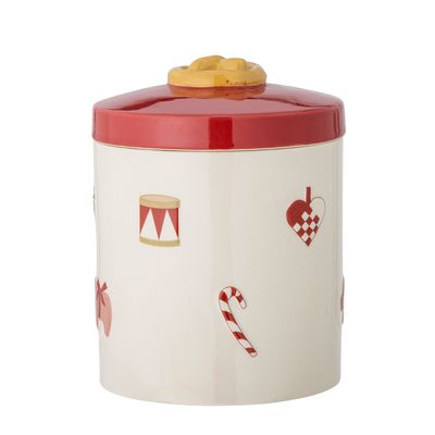Boîtes de conservation - Yule Cruche avec couvercle , Rouge, Grès  - BLOOMINGVILLE MULTIBRAND HOUSE