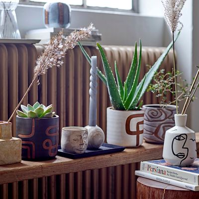 Pots de fleurs - Lija Pot de fleurs déco, Blanc, Terre cuite  - BLOOMINGVILLE MULTIBRAND HOUSE