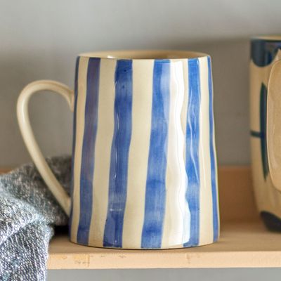 Mugs - Begonia Mug, Blue, Stoneware  - CREATIVE COLLECTION
