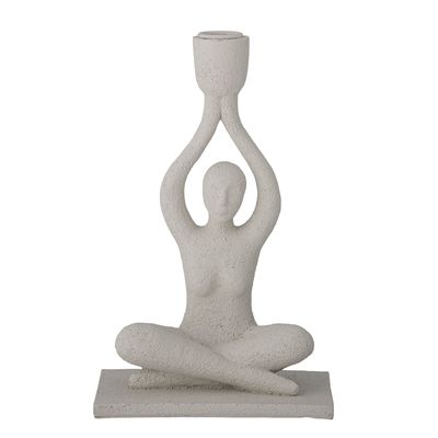 Candlesticks and candle holders - Lucie Candle Holder, White, Polyresin - BLOOMINGVILLE MULTIBRAND HOUSE