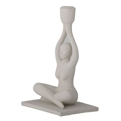Candlesticks and candle holders - Lucie Candle Holder, White, Polyresin  - BLOOMINGVILLE MULTIBRAND HOUSE
