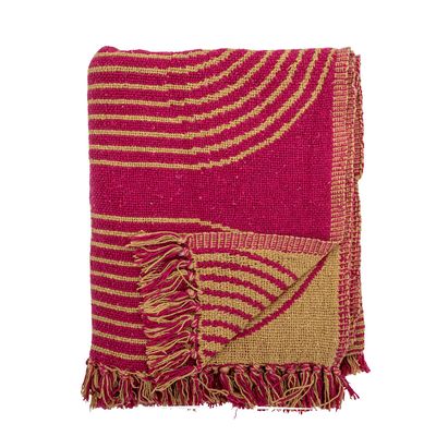 Throw blankets - Tiffanie Throw, Pink, Recycled Cotton  - BLOOMINGVILLE