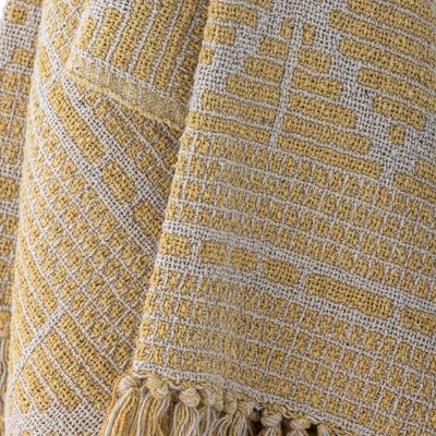 Throw blankets - Gutte Throw, Yellow, Recycled Cotton  - BLOOMINGVILLE MULTIBRAND HOUSE