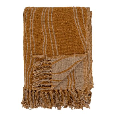 Throw blankets - Ginna Throw, Brown, Recycled Cotton  - BLOOMINGVILLE