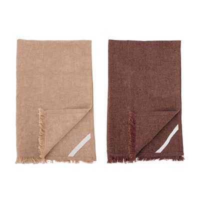 Brosserie - Lovine Serviette de cuisine, Marron, Coton Set of 2 - BLOOMINGVILLE MULTIBRAND HOUSE
