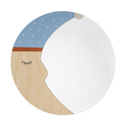 Mirrors - Moony Wall Mirror, Nature, FSC®100% Plywood  - BLOOMINGVILLE MINI