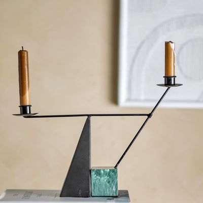 Bougeoirs et photophores  - Jayda Bougeoir, Verte, Fer  - BLOOMINGVILLE MULTIBRAND HOUSE