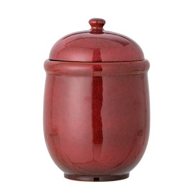 Food storage - Jenifer Jar w/Lid, Red, Stoneware  - BLOOMINGVILLE