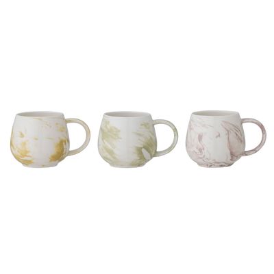 Mugs - Palma Mug, Green, Stoneware Set of 3 - BLOOMINGVILLE MULTIBRAND HOUSE