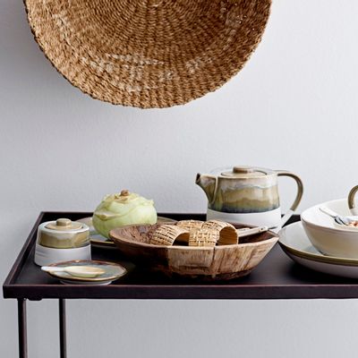 Kitchen utensils - Heather Serving Plate, Green, Stoneware  - CREATIVE COLLECTION