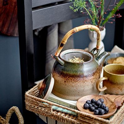 Kitchen utensils - Aura Teapot w/Teastrainer, Green, Porcelain  - BLOOMINGVILLE MULTIBRAND HOUSE