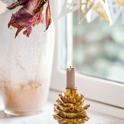 Bougeoirs et photophores  - Fernie Bougeoir, Or, Métal  - BLOOMINGVILLE MULTIBRAND HOUSE