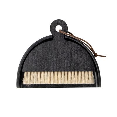 Brushes - Cleaning Dustpan & Broom, Black, Beech Set of 2 - BLOOMINGVILLE