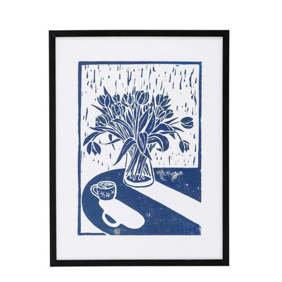 Other wall decoration - Tulips Illustration w/ Frame, Black, Pine  - BLOOMINGVILLE