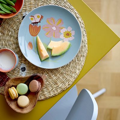 Everyday plates - Meadow Tableware Set, Blue, Stoneware Set of 3 - BLOOMINGVILLE MINI