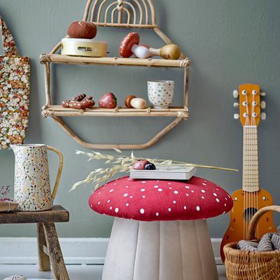 Poufs - Lue Pouf, Rouge, Polyester  - BLOOMINGVILLE MINI