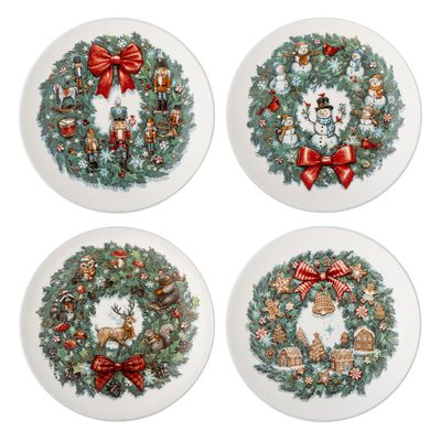 Everyday plates - Valentin Plate, Green, Stoneware Set of 4 - BLOOMINGVILLE