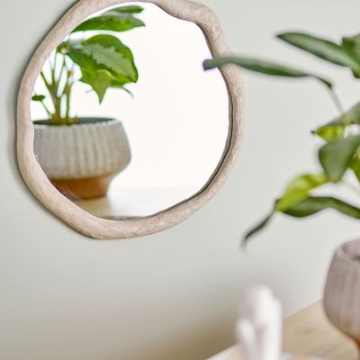 Mirrors - Cillia Wall Mirror, Nature, Polyresin  - BLOOMINGVILLE MULTIBRAND HOUSE