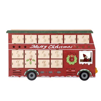 Objets de décoration - Edward Calendrier lumineux, Rouge, Contre-plaqué  - BLOOMINGVILLE MULTIBRAND HOUSE