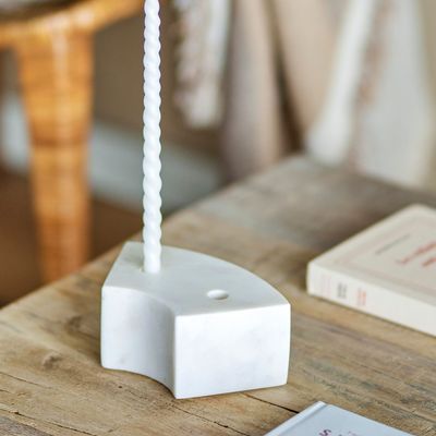 Bougeoirs et photophores  - Florida Bougeoir, Blanc, Marbre  - BLOOMINGVILLE MULTIBRAND HOUSE